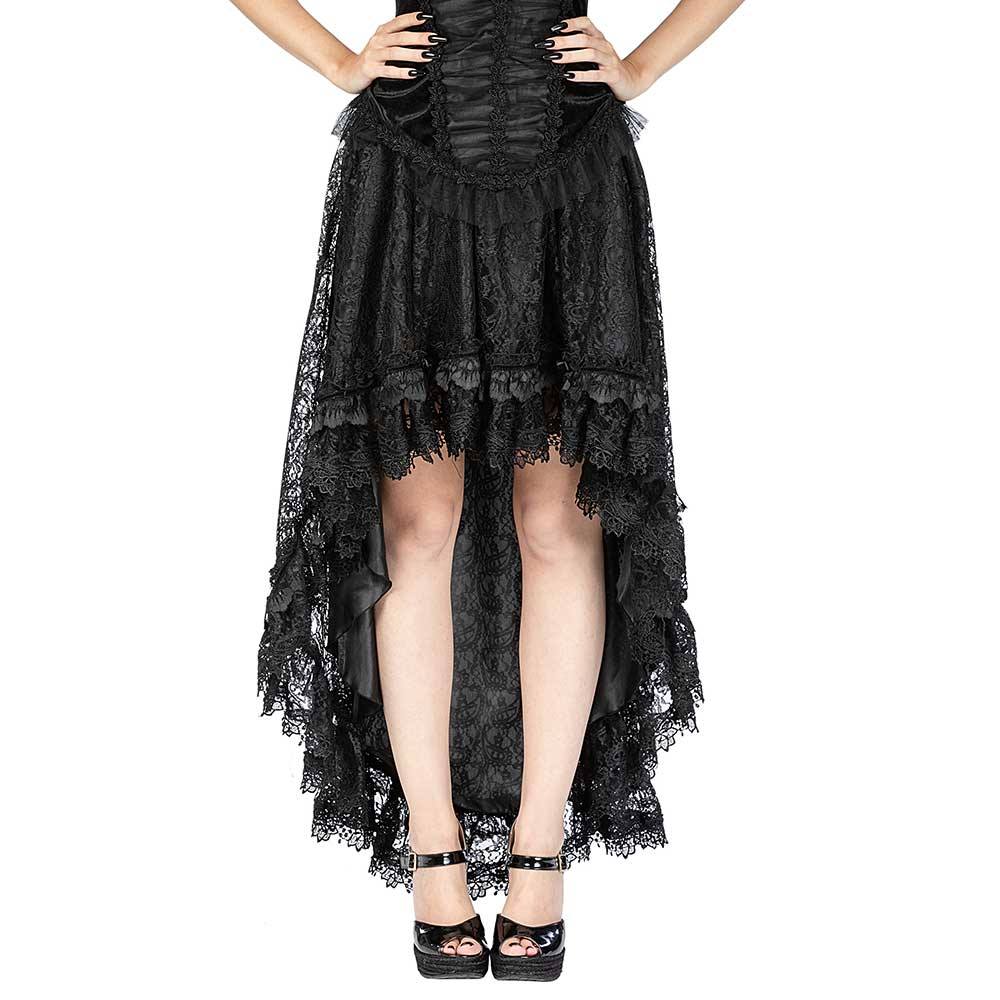 Sinister - 1018 High low skirt - Black Product image